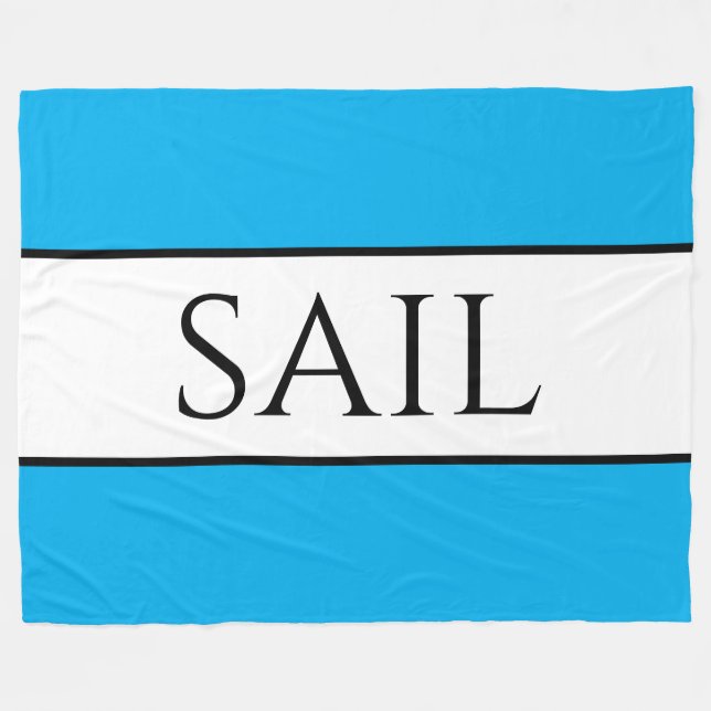 SAIL Nautical Azure White Summer Streifen Fleecedecke (Vorderseite (Horizontal))