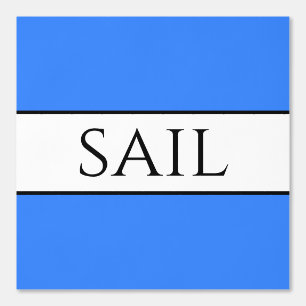 SAIL Nautical Bright Blue Schwarz-weiß Stripes Tapete