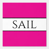 SAIL Nautical Bright Pink Schwarz-weiß Stripes