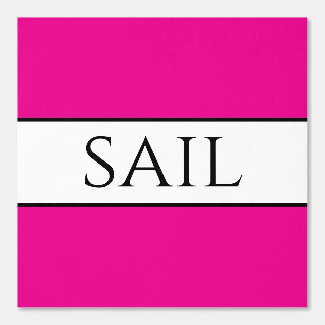 SAIL Nautical Bright Pink Schwarz-weiß Stripes Tapete (Vorderseite)