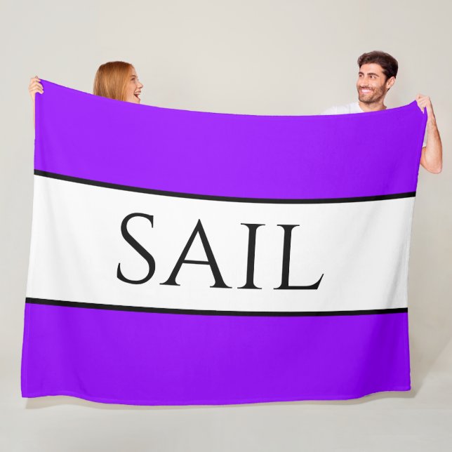 SAIL Sporty Bright Tropical Lila White Stripes Fleecedecke (Beispiel)