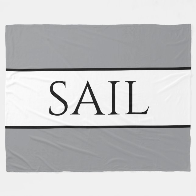 SAIL Sporty Moderne nautische graue Streifen Fleecedecke (Vorderseite (Horizontal))