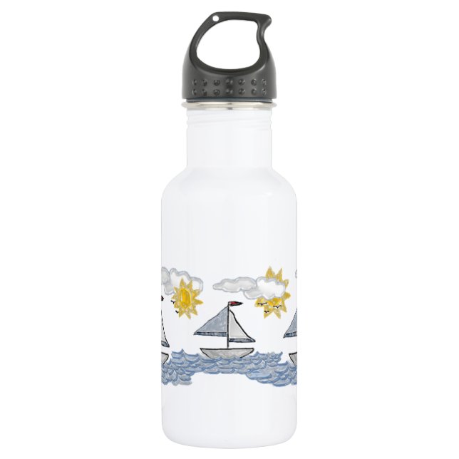 Sailboat 3D Edelstahlflasche (Vorderseite)