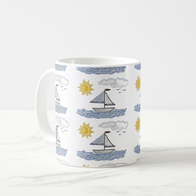 Sailboat 3D Tasse (Vorderseite Links)