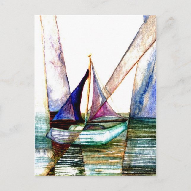 Sailboat Abstrakt - CricketDiane Art Postkarte (Vorderseite)