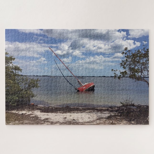 Sailboat Aground Puzzle (Horizontal)