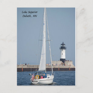 Sailboat Ahoy, Lake Superior Duluth, MN Postkarte