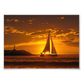 Sailboat at Sunset - Marina Del Rey, CA Fotodruck