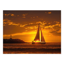 Sailboat at Sunset - Marina Del Rey, CA Fotodruck