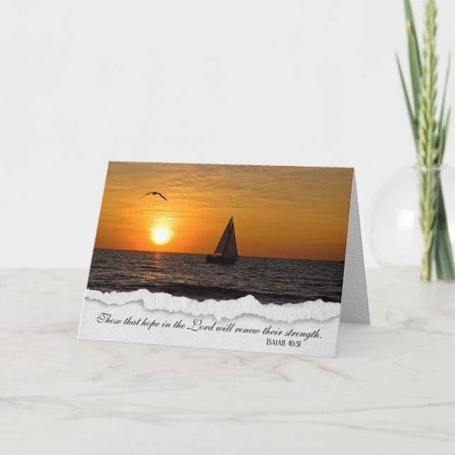 Sailboat at Sunset Sympathy Card Karte (Vorderseite)