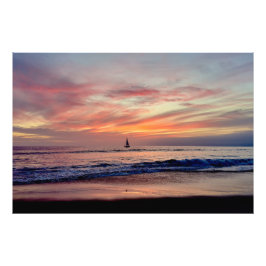 Sailboat at Sunset - Venice Beach, CA Fotodruck