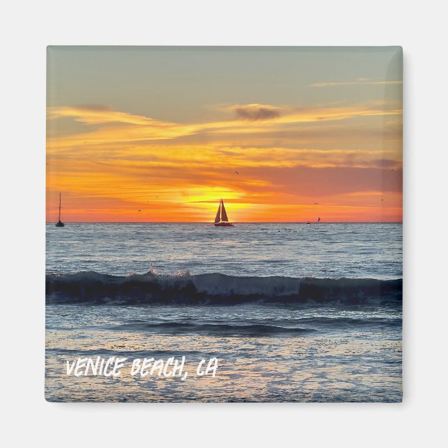 Sailboat at Sunset - Venice Beach, CA Magnet (Vorne)