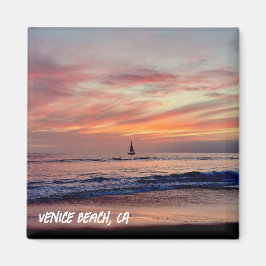 Sailboat at Sunset - Venice Beach, CA Magnet
