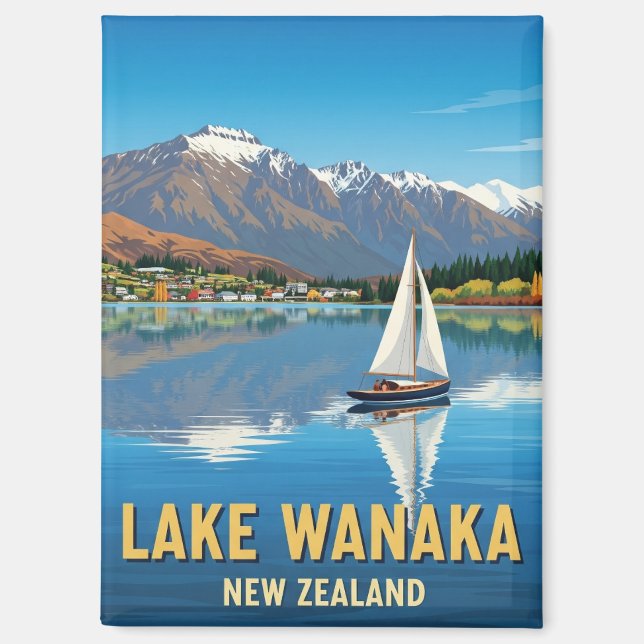Sailboat auf Lake Wanaka Neuseeland Magnet (Vorderseite)