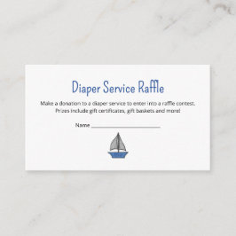 Sailboat Baby Boy Shower Diaper Service Raffle Begleitkarte