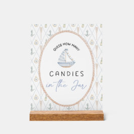 Sailboat Baby Shower Games - Candy Jar Guessing  Acrylschild