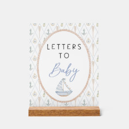 Sailboat Baby Shower Games - Letters to Baby Acrylschild