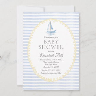 Sailboat Baby Shower Invitation, Boy baby shower Einladung