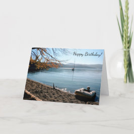 Sailboat Beach Happy Birthday Card Karte