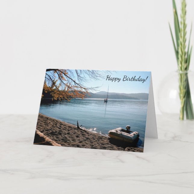 Sailboat Beach Happy Birthday Card Karte (Vorderseite)