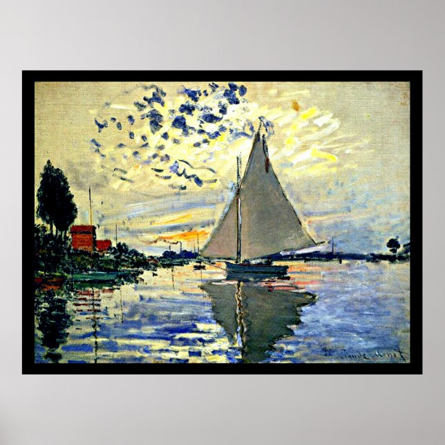 Sailboat bei Petit Gennevilliers Poster (Vorne)