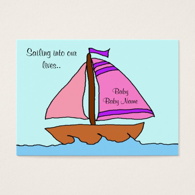 Sailboat Birth Announcement Card (Vorderseite)