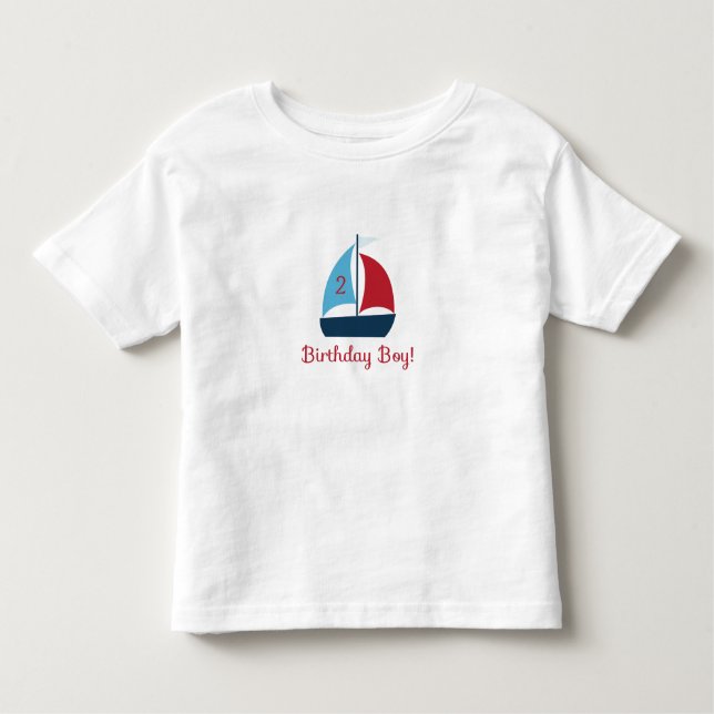 Sailboat Birthday Boy T - Shirt (Vorderseite)