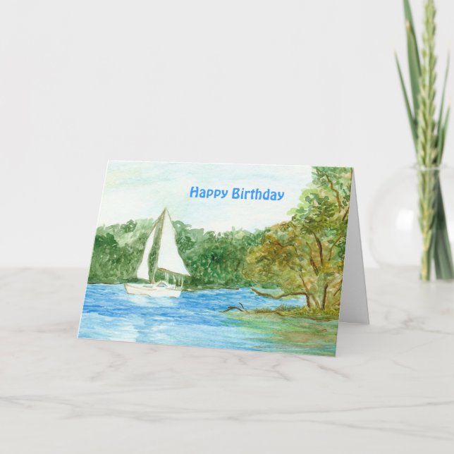 Sailboat Birthday Card Karte (Vorderseite)