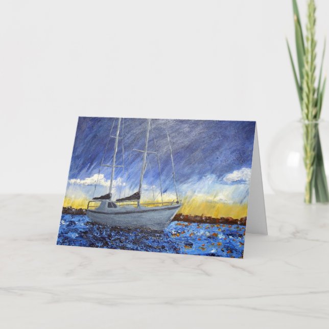Sailboat Birthday Card Karte (Vorderseite)