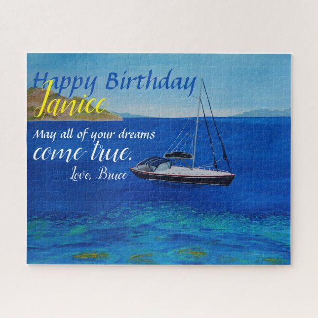 Sailboat Birthday Card Puzzle (Horizontal)
