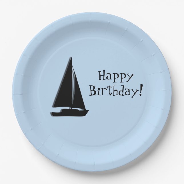 Sailboat Birthday Pappteller (Vorderseite)