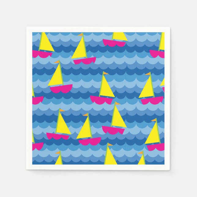 Sailboat Birthday Party Serviette (Vorderseite)