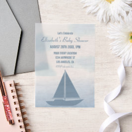 Sailboat Blue Watercolor Boy Baby Shower