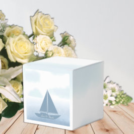 Sailboat Blue Watercolor Boy Baby Shower Geschenkschachtel