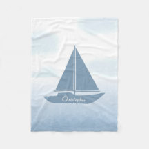 Sailboat Blue Watercolor
