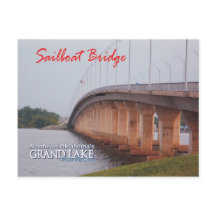 Sailboat Bridge Grove Oklahoma Postkarte 2