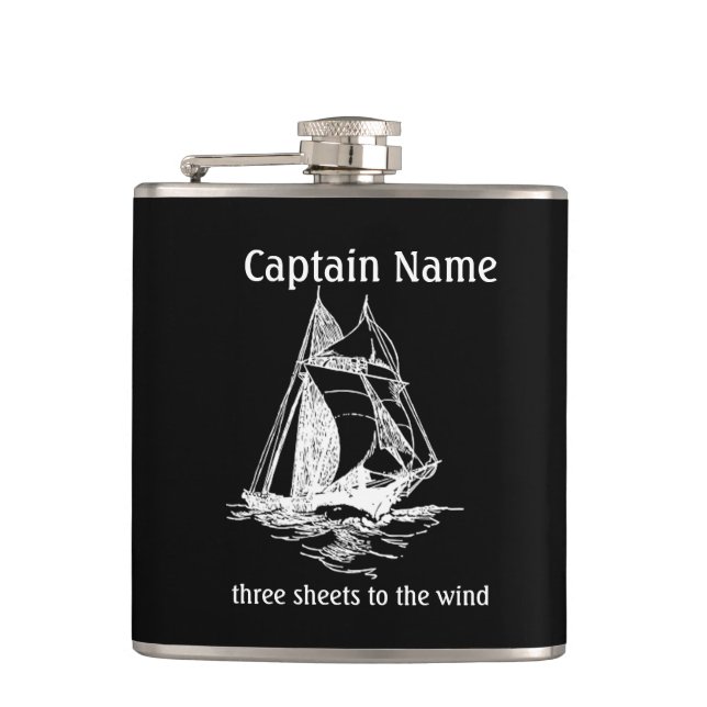 Sailboat Captain Custom Flask Flachmann (Vorderseite)
