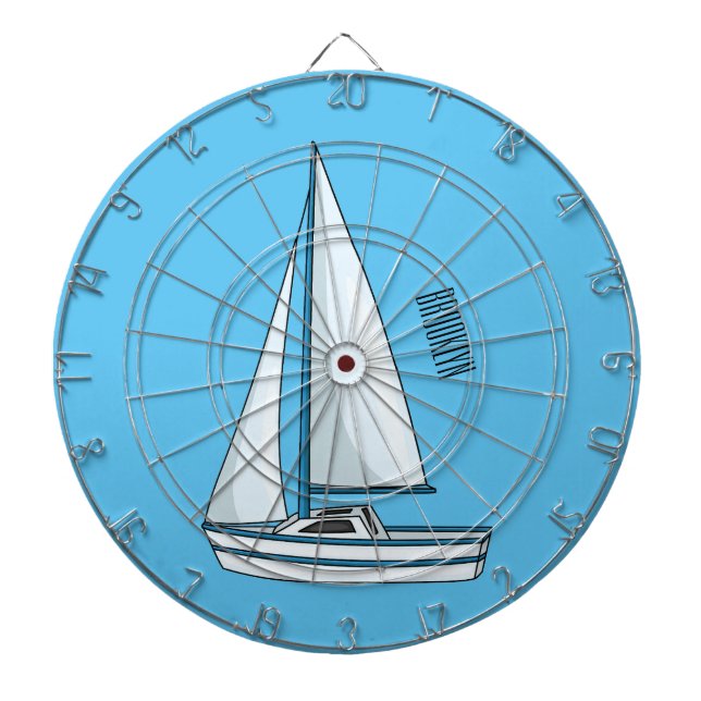 Sailboat cartoon illustration dartscheibe (vorne)