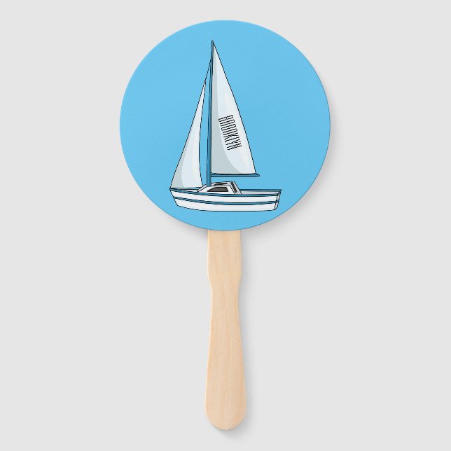 Sailboat cartoon illustration  fächer (Vorderseite)