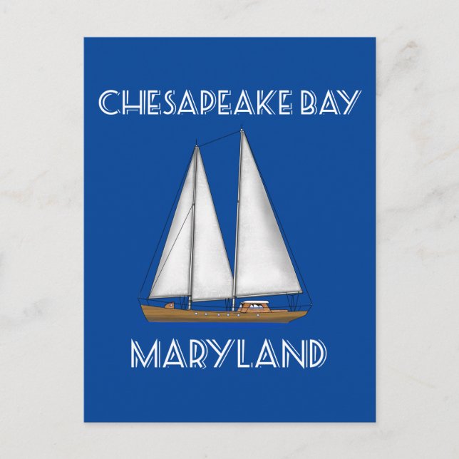 Sailboat Chesapeake Bay Maryland Postkarte (Vorderseite)
