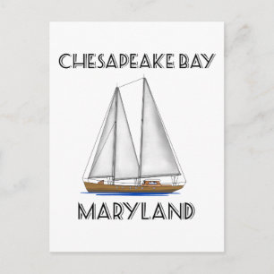 Sailboat Chesapeake Bay Maryland Postkarte