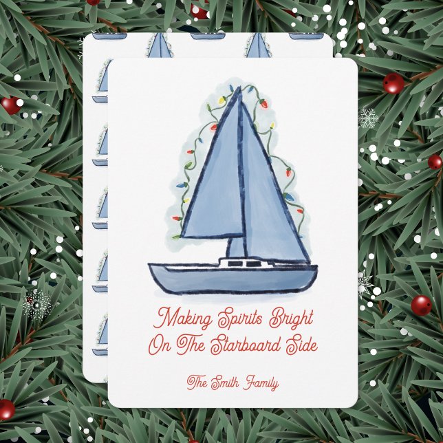 Sailboat Christmas Card Einladung (Von Creator hochgeladen)