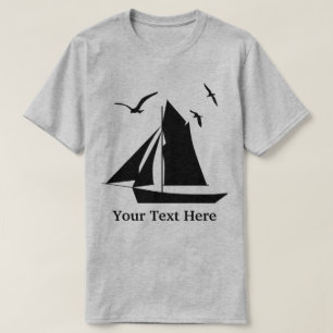 Sailboat Custom Basic Grau T - Shirt