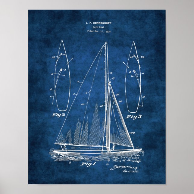 Sailboat-Dekoration Print #1 Segelgeschenk Poster (Vorne)