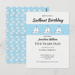 Sailboat Einladung zum Geburtstag Postkarte