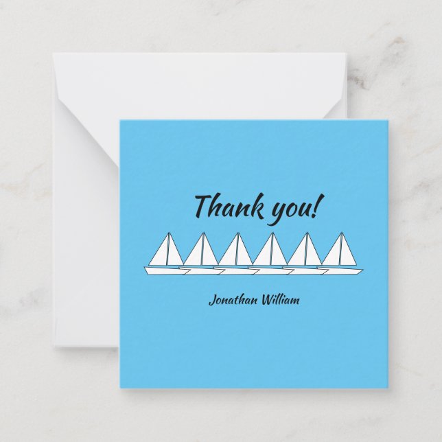 Sailboat Geburtstagsnotiz Danke Mitteilungskarte (Vorderseite)