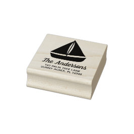 Sailboat Graphic Return Address Gummistempel