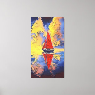 Sailboat in der Malerei Stil Canvas Print Leinwanddruck