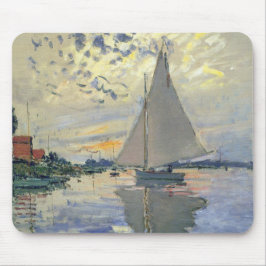 Sailboat in Le Petit-Gennevilliers von Claude Mone Mousepad