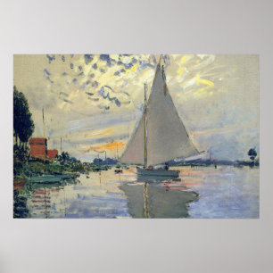 Sailboat in Le Petit-Gennevilliers von Claude Mone Poster